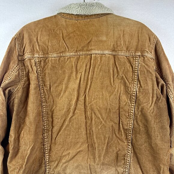 Vintage GAP Denim Corduroy Jacket Womens M Tan Trucker Sherpa Corduroy Y2K Retro - Picture 10 of 12